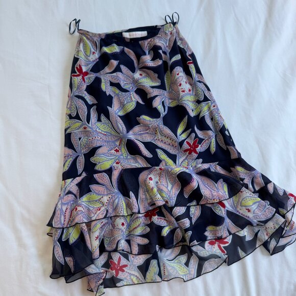 see by chloe floral print boho silk midi skirt - Picture 1 of 4